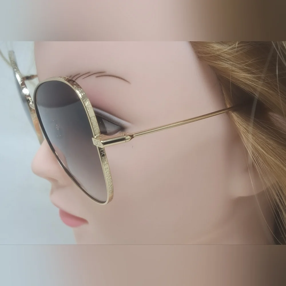 Dolce & Gabbana Sunglasses Butterfly Gold Gradient Brown DG2274 02/13 58-15-140 - Picture 12 of 16